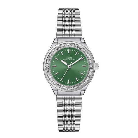 Women Quartz Watch Stainless Steel Strap Rhinestone Bezel Waterproof Analog Wristwatch Light Luxury Elegant