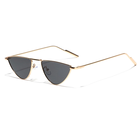 Occhiali da Sole in Metallo Cat Eye a Triangolo per Uomo Donna Vintage Y2K Moda Trendy Montatura Appuntita Protezione UV400