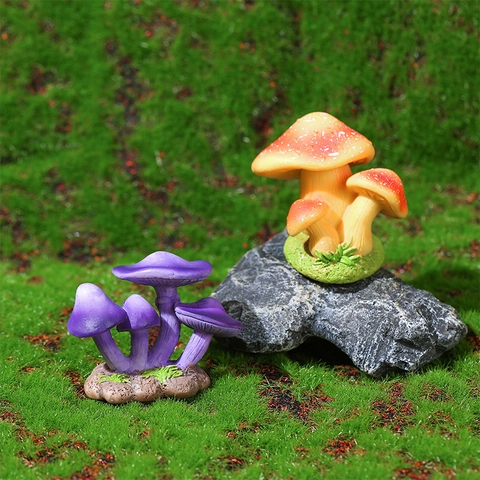 Miniatuur Paddestoel Ornamenten Hars Ambachten Voor DIY Micro Landschap Decor Feeëntuin Terrarium Pastorale Stijl