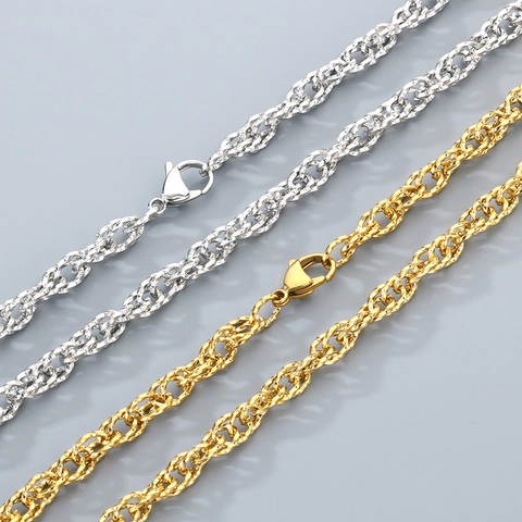 Collar Y Pulsera Minimalista De Cadena De Cuerda Trenzada Joyería Unisex De Acero Inoxidable Para Hombres Mujeres