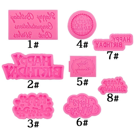 Stampo In Silicone Lettere Buon Compleanno Per Decorazione Torte Fondente Cioccolato Forma Nuvola DIY