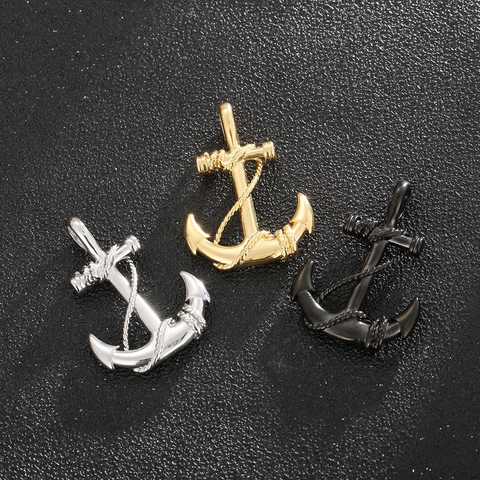 Nautische Schipsanker Hanger Ketting Roestvrij Staal Vintage Punk Hip Hop Sieraden Cadeau Voor Mannen Coole Zeemansstijl