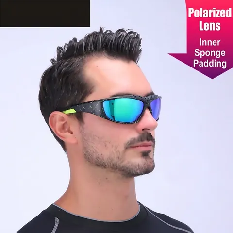 Gepolariseerde Fiets Zonnebril TR90 PC Montuur UV400 Bescherming Winddicht Met Spons Padding Outdoor Sporten Heren Dames