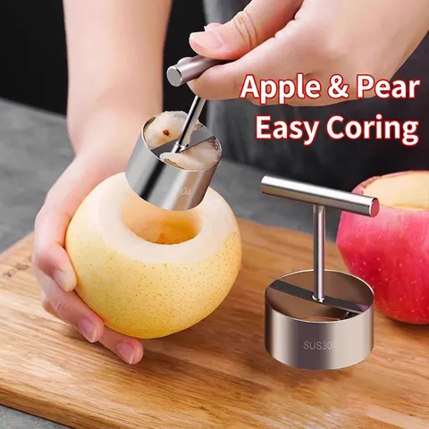 Fruit Corer 304 Stainless Steel Apple Pear Core Remover Tool With T-Shaped Handle Manual Durable Kitchen Gadget Novelty