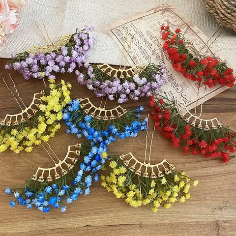 Bacchetta Per Capelli Floreale Stile Cinese Forcina A U In Lega Simulazione Gipsofila Forcine Eleganti Vintage Per Donne