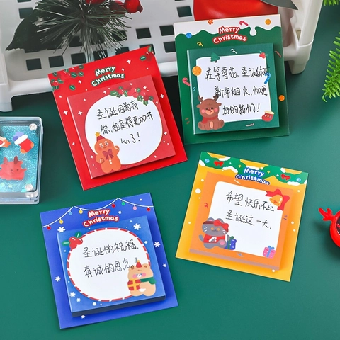 Note Adesive Di Natale Blocchi Per Appunti Autoadesivi Tema Festivo Cartone Animato Cancelleria Carta Per Ufficio Scuola Studente Regalo Decorazione