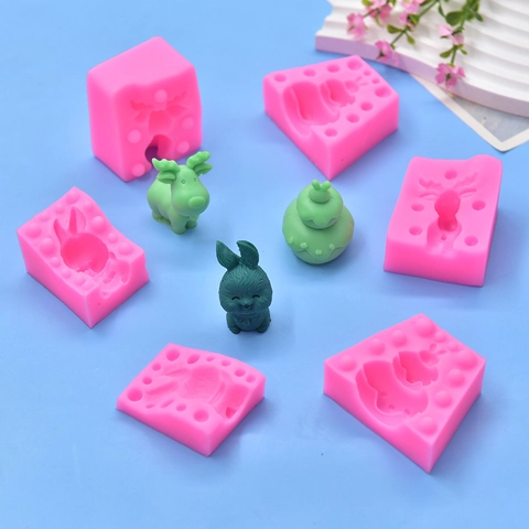 Silikonform 3D Hase Rentier Kuchen Form Für DIY Handgemachte Seife Kerze Fondant Backen Handwerk Werkzeuge