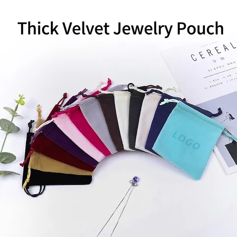 Velvet Drawstring Jewelry Bags Soft Plush Small Pouch For Earrings Rings Necklaces Gift Packaging Storage Organizer