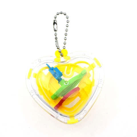 Portachiavi Mini Labirinto A Forma Di Cuore Plastica Trasparente E Metallo Antistress Giocattolo Educativo Regalo Di Festa Bambini
