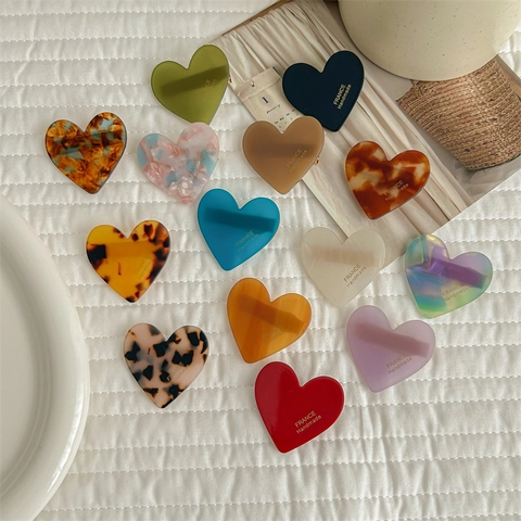 Pince À Cheveux En Acétate Coeur Style Vintage Français Barrette À Frange Fait Main Pour Femmes Filles