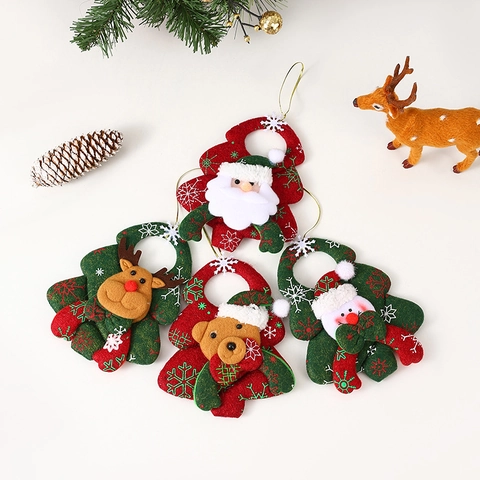 Addobbi Natalizi Tessuto Peluche Babbo Natale Pupazzo Di Neve Renna Orso Pendenti Albero Feste Decorazioni Casa