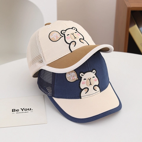 Cappellino Da Baseball Per Bambini Retro In Rete Traspirante Protezione Solare Estate Ricamo Capybara Cartone Animato Regolabile
