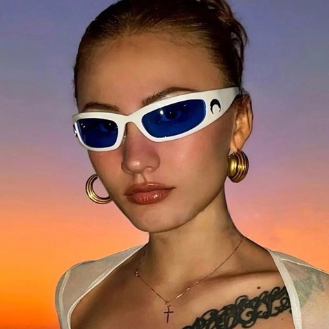 Sunglasses Crescent Moon Decoration PC Frame AC Lens UV Protection Outdoor Sports Cycling Y2K Hip Hop Punk Style Universal Eyewear