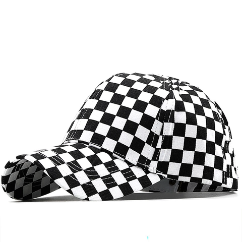 Berretto da Baseball Vintage a Scacchiera in Cotone Protezione Solare Trucker Hat Unisex Casual Plaid Outdoor Regolabile Parasole