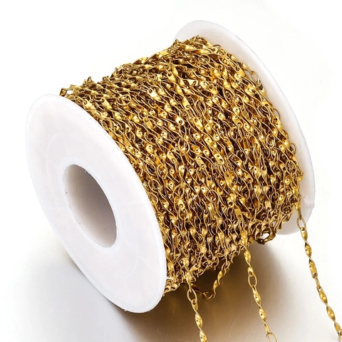 Catena Cubana Ritorta In Acciaio Inossidabile Maglia A Spirale Per Creazione Di Gioielli Fai Da Te Collana Bracciale
