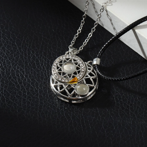 Sun Moon Paar Anhänger Halsketten Magnetische Attraktion Projektion Legierung Zirkonia Romantischer Schmuck