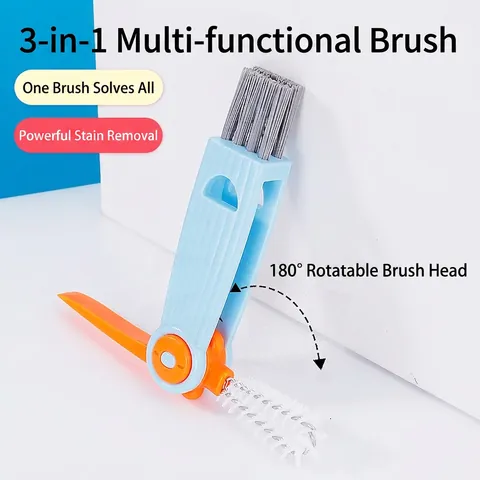 Multifunctionele Reinigingsborstel Draaibare Plastic Tool Voor Bekerdeksel Fles Spleet Groef Schraper Draagbaar