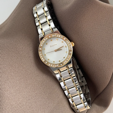 Women Quartz Watch Stainless Steel Strap Rhinestone Bezel Waterproof Elegant Luxury Analog Wristwatch Small Dial