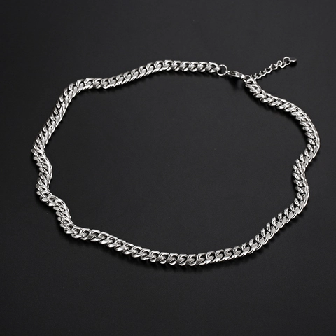 Collana A Catena Cubana Acciaio Inossidabile Lucidato Minimalista Hip Hop Gioielli Di Tendenza Per Uomo Donna