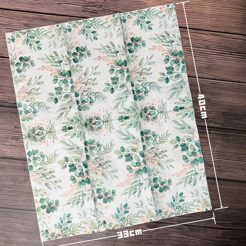 Decorative Printed Paper Napkins Wood Pulp Disposable For Party Wedding Dining Table Eucalyptus Floral Bunny Watercolor