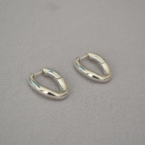 Pendientes Minimalistas Franceses de Latón Torcido en Forma de U para Mujer Chapados en Oro Plata Pendientes Ovalados Geométricos Joyería de Moda