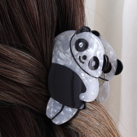 Molletta Per Capelli In Acetato Simpatico Cartone Animato Panda Orso Animale Shark Clip Stile Francese Moda Copricapo Per Donne Ragazze