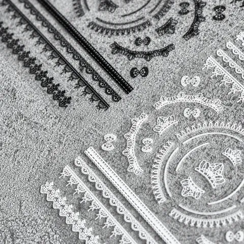Autocollants Pour Ongles En Dentelle Évidée Rétro Motifs Ronds Ultra Mince Décoration De Manucure Style Vintage Élégant
