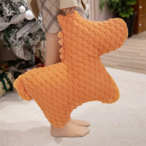 Oreiller En Peluche Poney Animal En Peluche Cheval Coussin Polaire À Bulles Doux Texturé Décoratif Pour Canapé Lit