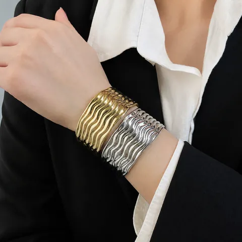 Vintage Gold Silber Metall Offener Armreif Für Damen Minimalist Mode Welle Sonnengesicht Schleife Manschette Schmuck Zubehör