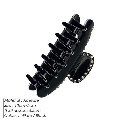 Molletta Per Capelli Vintage In Acetato Con Strass Grande Fermaglio A Squalo Eleganti Accessori Per Capelli Da Donna
