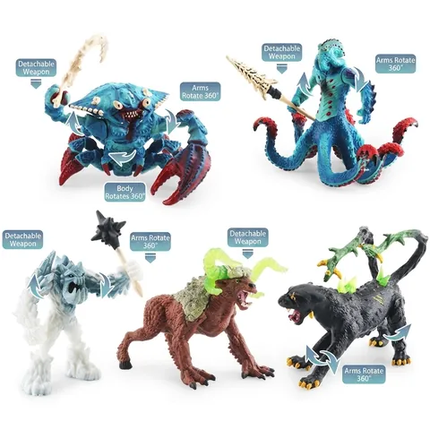 Personaggi D'Azione Di Creature Mitiche Modelli Di Mostri Animali In Plastica PVC Con Articolazioni Rotanti E Armi Rimovibili Per Bambini