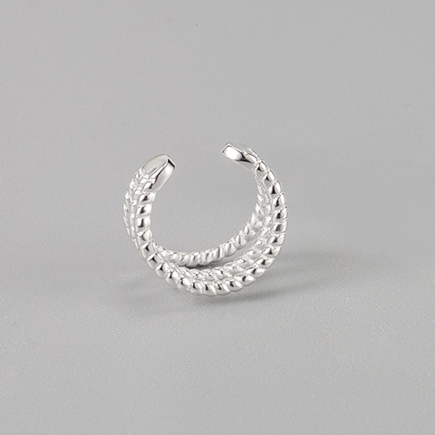 S925 Sterling Silber Gedreht Ear Cuff Ohne Piercing Minimalistisch Mehrschichtig Ohrknochen-Clip Mode Ohrringe Damen Schmuck