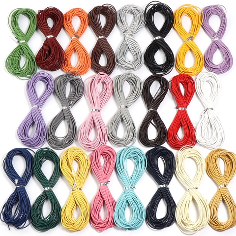 Round Genuine Cowhide Leather Cord Colorful Braided Rope For DIY Jewelry Making Bracelet Necklace Handcraft Supplies