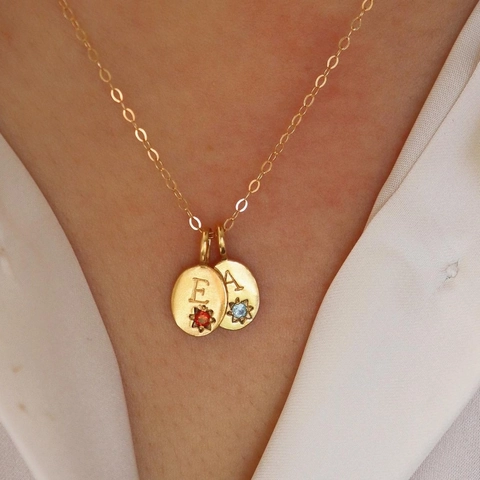Collana In Acciaio Inossidabile Con Ciondolo Ovale Placcato Oro 18K Letra Iniziale E Zircone Stella Gioiello Zodiaco