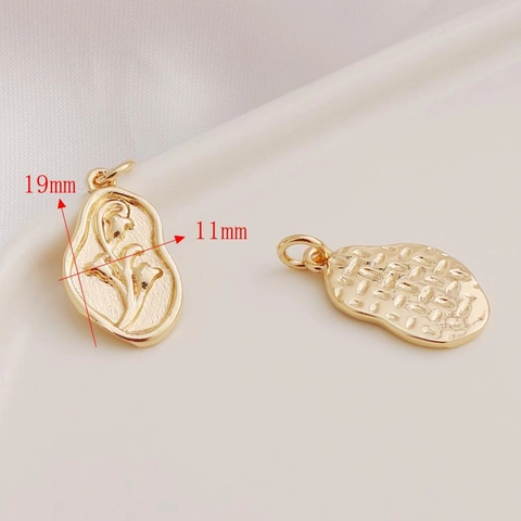 Pendentifs En Métal Gaufré Floral Plaqué Or 14K Breloques Vintage Rose Abeille Pour DIY Collier Bracelet Bijoux