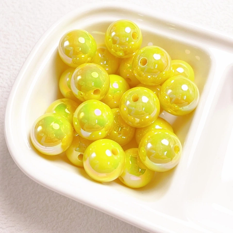 14 Acrylic Iridescent AB Color Round Beads For DIY Jewelry Making Shell Luster Colorful Beads For Necklace Bracelet Keychain Accessory