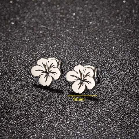 Orecchini A Lobo Con Fiori Traforati In Acciaio Inossidabile Design Ibisco Gioielli Minimalisti Retrò Francesi