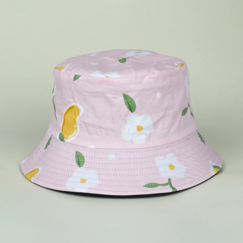 Cappello Alla Pescatora In Cotone Stampa Mango Fiori Protezione Solare Fresco Estivo Viaggio Sole