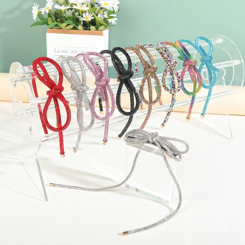 Sparkling Rhinestone Headband Bow Hair Clip Alloy Elegant Fashion Accessory For Women Party