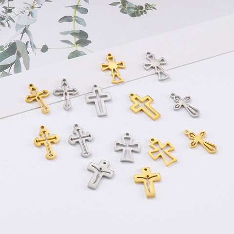 Ciondolo Croce In Acciaio Inossidabile Cavo Ankh Chiave Della Vita Accessori Gioielli DIY Placcato Oro Ciondolo Religioso Per Collana