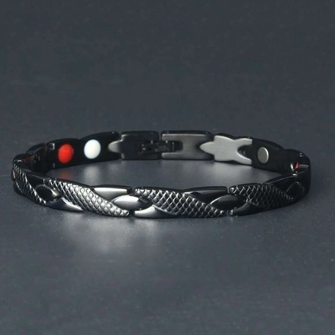 Drakenpatroon Magnetische Therapie Armband Voor Mannen Vrouwen Roestvrij Staal Punk Gezondheid Sieraden