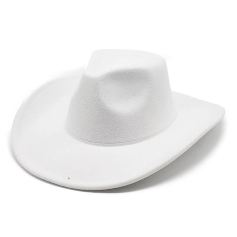 Unisex Western Cowboy Hat Wool Felt Wide Brim Vintage Jazz Fedora For Men Women Outdoor Fashion Classic Style