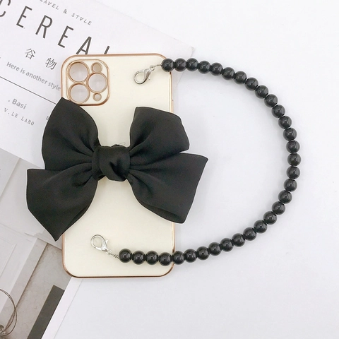 Accesorios DIY Lazo De Satén De Tela Cadena De Asa De Cuentas Cordón Funda De Teléfono Colgantes De Bolso Elegante Decoración