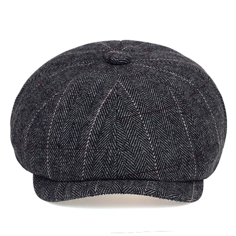 Berretto Newsboy Vintage Spina Di Pesce Quadri Finestra Acrilico Cappello Autunno Inverno retrò Stile Britannico Unisex