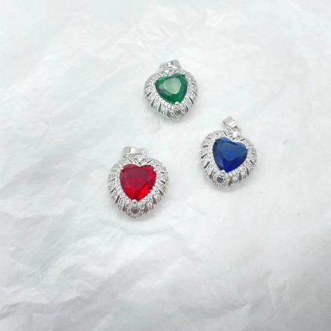 Pendentif Coeur En Cuivre Plaqué Or Zircon Coloré Strass Charme En Forme De Coeur Pour Création De Bijoux DIY Femmes Doux