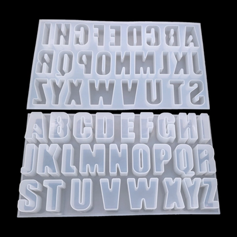 Capital Alphabet Silicone Mold For Resin Casting Epoxy DIY Crafting Mirror Surface Letters Flexible Durable
