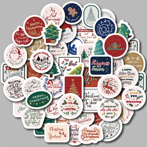 Adesivi Di Natale Babbo Natale Renna Pupazzo Nieve PVC Impermeabile Decalcomanie Per DIY Scrapbook Custodia Telefono Decorazione