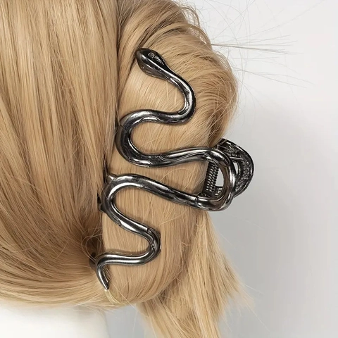 Gotische Schlange Haarklammer Metall Legierung Starker Halt Punk Dark Style Ästhetischer Haarschmuck Für Frauen Mädchen