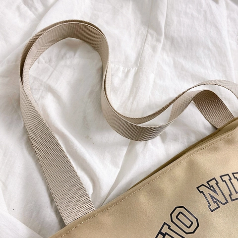 Borsa Tote Grande Capacità Tessuto Nylon Tasche Multiple Stampa Lettere Borsa Mano Tracolla Regolabile Viaggio