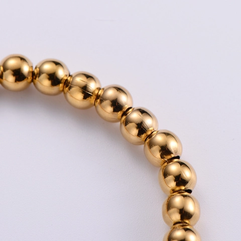 Minimalist 18K Gold Plated 316L Stainless Steel Beaded Bracelet Horizontal Cross Religious Jewelry For Women